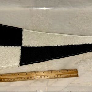 Black and White Checkered Fabric Pennants